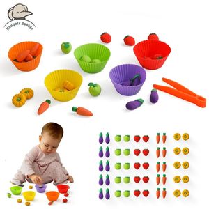 Materi Montessori Rainbow Count Fruit Matematyczne zabawki owoce i kolory warzyw Dopasowywanie gier dziecięcych edukacja sensoryczna zabawki 240520