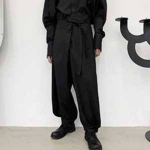 Pantaloni da uomo pantaloni primaverili e autunni harem casual di grandi dimensioni giovani in stile yamamoto nero