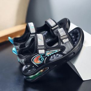 Boys Sandals Open Toe Summer Style Air-cushion Childrens Sandals for Middle and Older Boys Hollow Casual Beach Shoes 240513