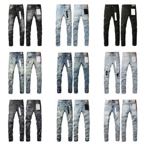 Jeans purple jeans designer jeans for mens pant stacked jeans men baggy denim tears european jean hombre mens pants trousers biker embroidery ripped for trend 29-40