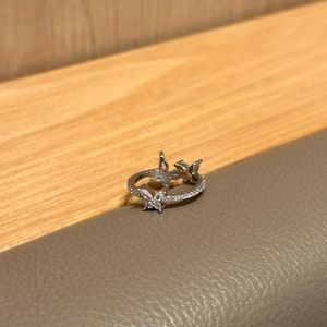 Pierścienie zespołowe vintage projektanty pierścienie zespołu Kobiety moda krystaliczna litera złota srebrna plated783262