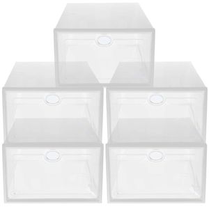 5 PCS SHOES RACK FÖR GOLD CONTAINER STAPLABLE BOXES SNEAKER STORAGE PP SEESPRING 240522