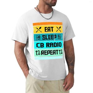 Polos masculinos Retro Retro CB Acessórios de rádio T-shirt suor Cute