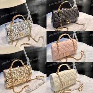 Tasarımcı Çantalar Kadın Moda Omuz Crossbody Bag Klasik Baskılı Deri Küçük Kare Çanta Düz Renk Omuz Çantası Altın Gümüş Çanta