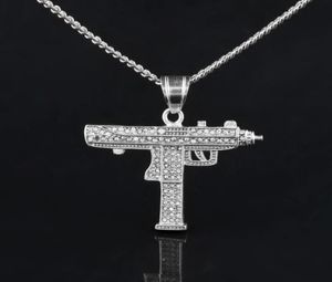 Hip Hop Gun Pendant Necklace For Men Women Iced Out Cz Pendant Cuban Chain Drop 8645782