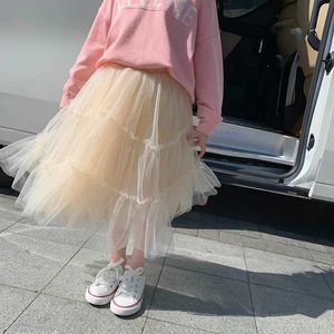Kjolar kjolar förskoleflickor skidåkning sommar fast färg tårta kjol söt flickor tårta kjol prinsessan klänning barn kläder 1-6y wx5.21
