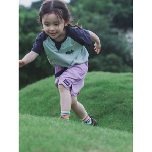 Japanische Outdoor -Stil 2024 Sommer Kinderkinder, schnelle Trocknungsshorts, solide Farbe vielseitig für Jungen und Mädchen, Basic Shorts L2405