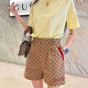 Kvinnors shorts designer full brev tryck mode enkel bekväm suer brittisk stil beas casual lös kspo