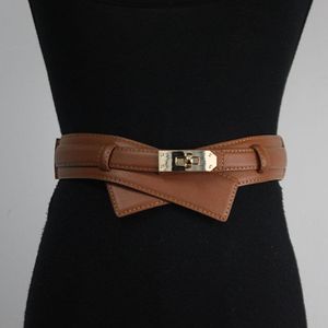 Belts Kelly's Belt Wide Women's Waist Cover Leather Decoration 100 With Sweater Coat Dress Kelly H Button 263Y