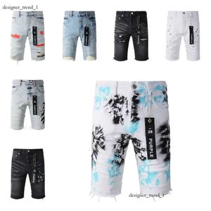 Purple Designer Mens Jeans Shorts Hip Hop Casual Короткий колено джинсовая одежда 29-40 размер высококачественных шорт джинсовые джинсы 062