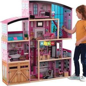 Doll House Accessories New Childrens Crossing Home Wooden Doll House Childrens Dream Villa Toys Q240522