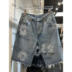 Herren lila Jeans Luxusdesigner -Shorts Jeans Jeans Jean Blumen Diamant Denim Shortpants Slim Street Hip Hop 7140