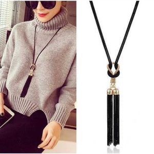 Pendant Necklaces New Womens Pendant Necklace Tassel Long Winter Sweater Chain Necklace Womens Necklace Wholesale Sales Necklace S2452206