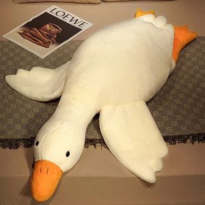 Gaint White Goose Plush Toy Super Soft Goose fyllda djur Plushie Huging Pillow Yellow Duck Peluche födelsedagspresenter för barn 240523