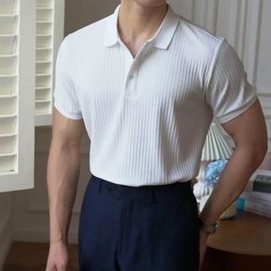 Mens Classic полосатая рубашка с длинным рукавом и осенняя повседневная работа плюс негабаритный S xxxl 240520