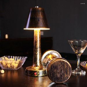 Lâmpadas de mesa sem fio Vintage Carregamento Lâmpada da mesa do restaurante Night Stand Flumture