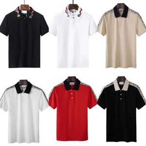 Camisa de pólo de designer de marca de luxo para homens de luxo moda casual polo casual camiseta bordada letras listradas listradas moda high street