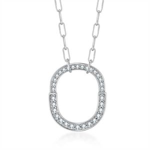 Designerns helt nya pappersklipplåshalsband S925 Silverpläterad 18K Gold Mosang Diamond Pendant Samma stil för män och kvinnor