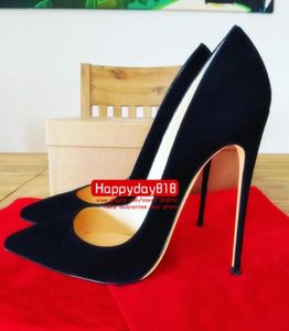 fashion women pumps black suede pointed toe high heels shoes high heels for women stiletto heels Designer pumps 12cm7017405