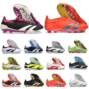 Soccer Shoes Predatro Cloud White Elite Lace up FG Men Team Solar Green League Low Energy Citrus Pack Generation Pred Predater Firm Ground Cleats Football Cleats