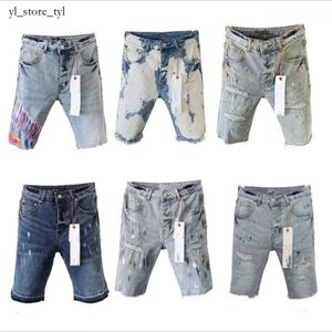 Purples Purples jeans designer jeans shorts shop hop hop casual ginocchio corto lenght jean abbigliamento estivo denim uomini strappato patch vintage patch shorts 4c0