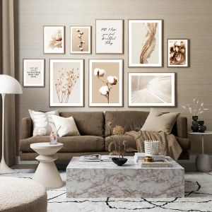 Boho Çiçek Resimleri Ev Tasarımı Vintage Wall Art Tuval Posterler ve Baskılar İç Resimler Oturma Odası Dekorasyonu