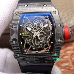 RM Watch Date Wristwatch Wristwatch Business Fashion الأزياء الآلية الآلية راقب كل الكربون أبعاد أبعاد الشريط