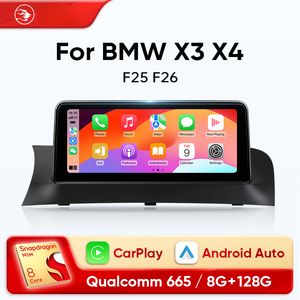 10,25 polegadas de carro DVD Rádio sem fio CarPlay Android Auto para BMW X3 X4 F25 F26 2011-2017 Sistema CIC 4G Multimedia Player 2Din