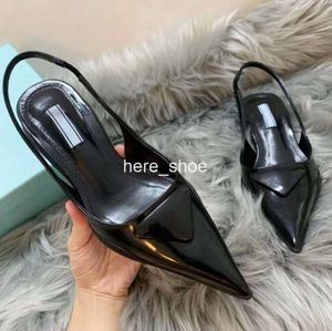 Designer Heels Pointed Sandals High Shoes 3.5cm Black Matte Genuine Leather Summer Luxury Dress size 35-40