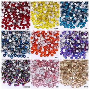 Wholesale 14400 Mix size ss3-ss20 Crystal Non fix Flatback Strass Glitter Rhinestones For DIY Nail Art Decorations 240521