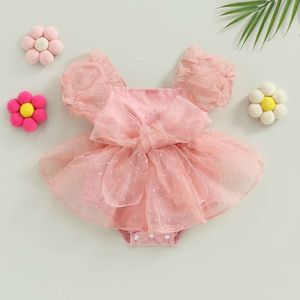 0-18m Prinzessin Baby Girls Sweet Strampler Kleid Kurzer Puffarm