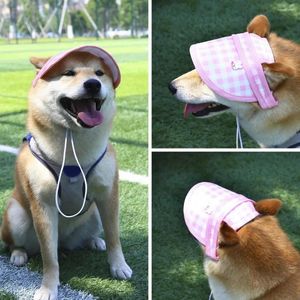Abbigliamento per cani Cappello estivo Regolazione della fibbia morbida Stampa a quadri Nessuna limitazione Top Sunom Sunomina lavabile Baseball per animali