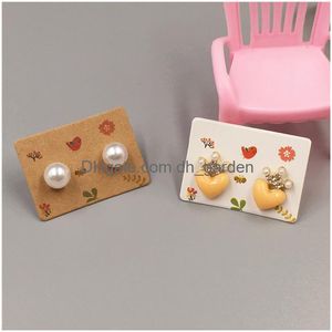 Taggar Priskort 3.5x2.5cm MTI Color Paper Cute Stud Earring Hang Tag Jewelry Packing Custom Logo Cost Extra Drop Delivery Otsmi