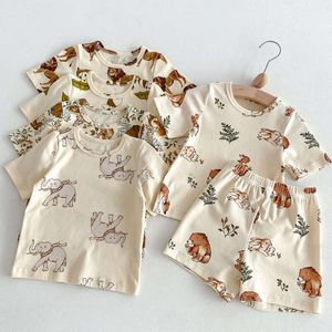 CEL 0-5Y Kids Pama Set Stampa animale da donna Sleep Wear Pure Cotton Children Sleep Abito L2405