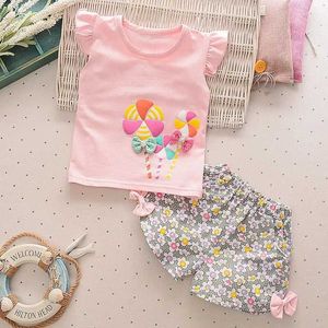 Clothing Sets Family Matching Outfits 2PCS Baby Girls Set Sleeveless Windmill Printed Tank Top+Flower Shorts Summer Dress WX5.23842