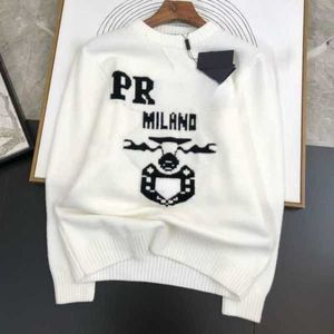 Männer Sweaters SS Designer Pullover Männer gestrickt Pullover Wolle Pullover Pra Letter Stickerei Mann Bottoming Hemd lässig Lose Frauen Sweatshirt o a