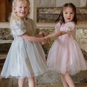 Girl's Dresses Clothing Sets 2024 New Girl Print Dress Elegant Childrens Summer Casual Clothing Chiffon Childrens Flower Picture Princess Dress WX5.23