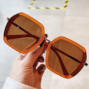 Солнцезащитные очки винтажные нерегулярные квадраты для женщин модные бренд апельсиновый чай градиент солнцезащитные бокалы