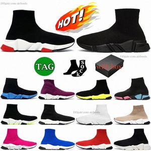 Sockenschuhe Designer Casual Schuhe Speed ​​Trainer Sockenstiefel Geschwindigkeit Schuhläufer Sneaker Strick schwarz weiß rote Plattform Laufen Spitzensportstiefel Blau grau I8ke#