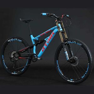 Bicicletas de 27,5 polegadas suspensas MTB Bicicleta MTB Freio de disco hidráulico com 11 velocidades de velocidade Tail macia DH Downhill Bicycle Q240523