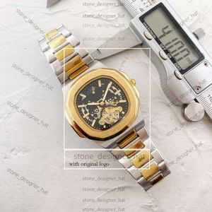 Zegarek Patekphilippe Men Designer zegarki Wysokiej jakości pomarańczowy 5968 Automatyczny ruch 43 mm PP Pasek ze stali nierdzewnej Wodoodporny szafir 213