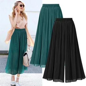 Women Summer Midi Skirt Ruffles Vintage Big Large Plus Sizes Casual Party Fashion Loose Wide Leg Skirts Pant 240524