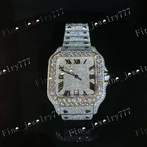 Fully Iced Out Hand Setting Vvs Moissanite Diamond Watch