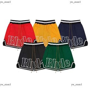 Designer Rhude Shorts Herren Mesh Kurzer Sommer Fashion Beach Elastic Band Hosen Männer Hochwertige Straße Kleidung rot blau schwarze lila Hosen 100% Baumwolle 6062