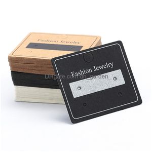 Other Labeling Tagging Supplies 4.7X4Cm Earrings Display Card Kraft Paper Cards Packaging Hang Tag Ear Studs Cardboard Holder For Jewe Otx69