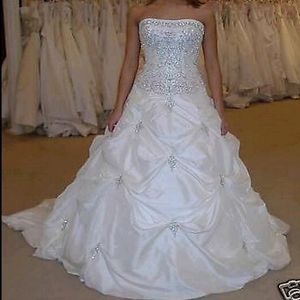 2020 Appliques Ball Gown Long Wedding Party 드레스 신부 가운 WD1069 273R