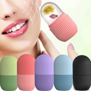 Face Massager Silicone ice block facial roller skin care beauty enhancement contour tool tray ball massage Q0523