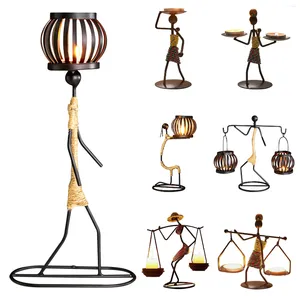 Candle Holders Nordic Metal Candlestick Abstract Character Sculpture Holder Decor Handmade Figurines Home Decoration Art Friends Classic