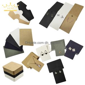 Tags Price Card Kraft Paper Ear Stud Hang Tag Jewelry Display Necklace Studs Bracelet 25Pcs Drop Delivery Otvtw