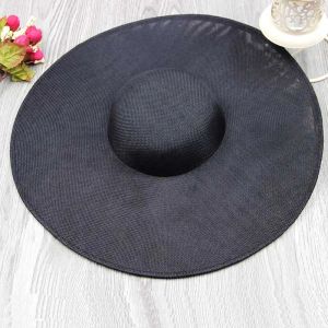 Affascinanti donne ha cappello di cappello da cappello feste di nozze sinamay cappello bianco largo brim fedora kentucky derby copricapo accessori per capelli